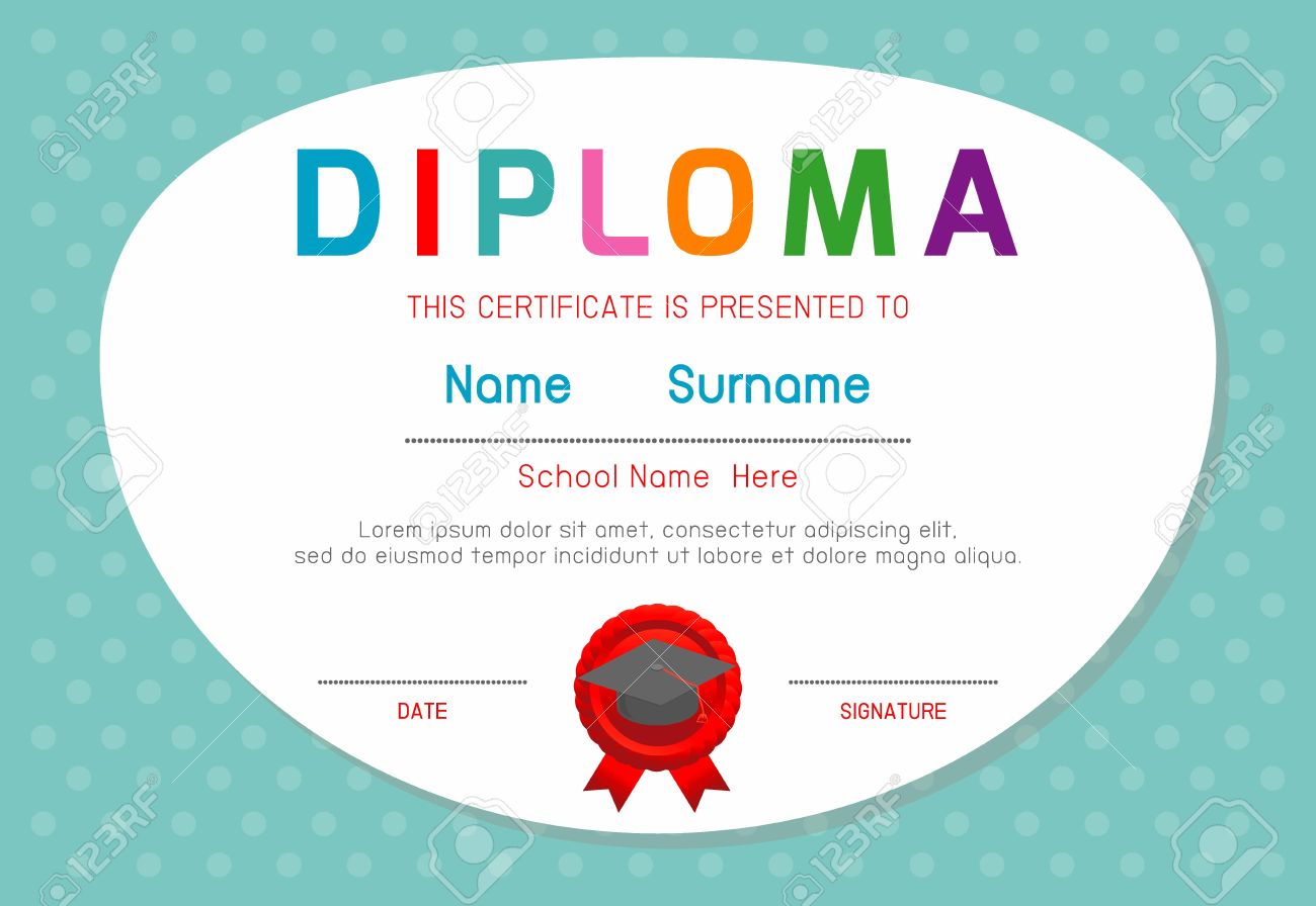 certificates kindergarten and elementary kids diploma certificate