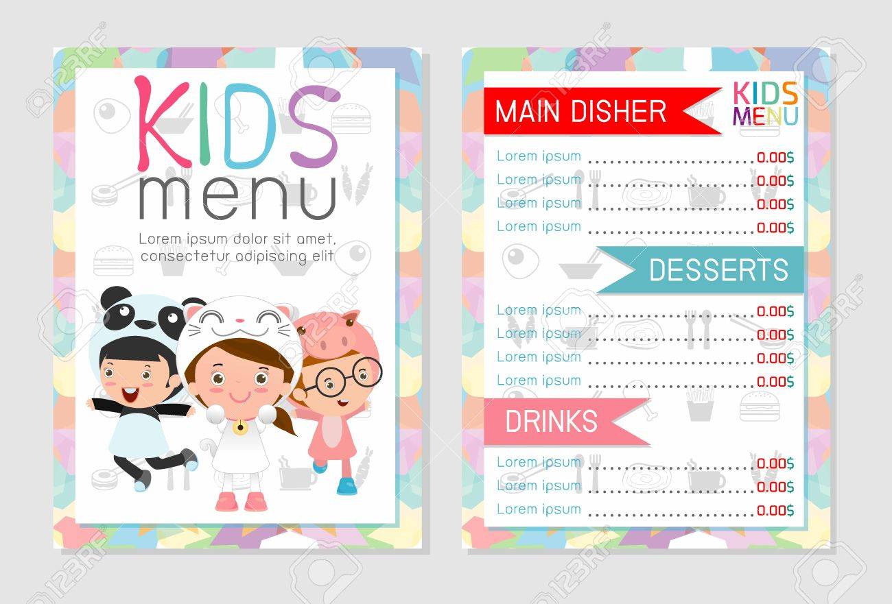 free kid menu template
