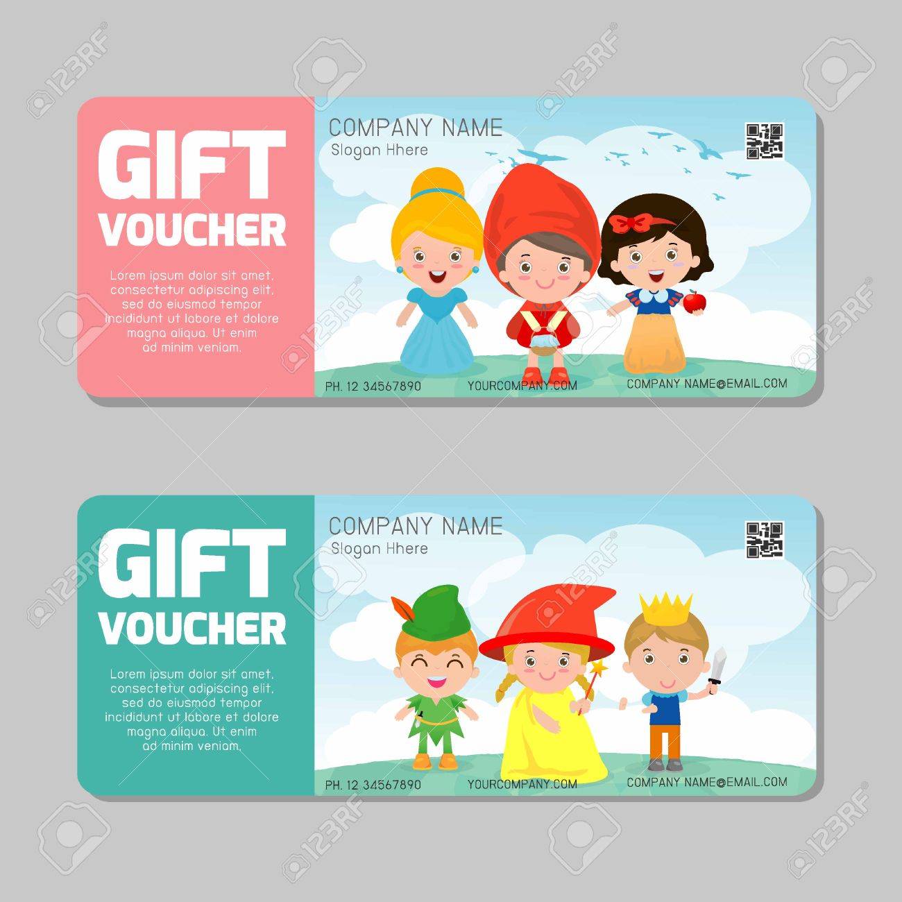 Gift Voucher Template And Modern Pattern. Child Concept. Voucher Inside Kids Gift Certificate Template Gift Voucher Template And Modern Pattern. Child Concept. Voucher Inside Kids Gift Certificate Template