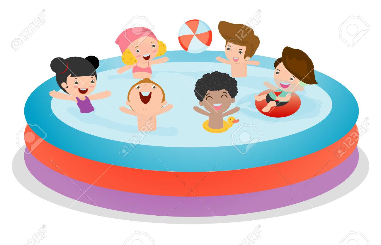 Kinder In Einem Swimming Pool Kinder Fur Die Sommersaison Kid Aufblasbares Becken Kind Schwimmen Im Pool Vector Illustration Lizenzfrei Nutzbare Vektorgrafiken Clip Arts Illustrationen Image 68098707