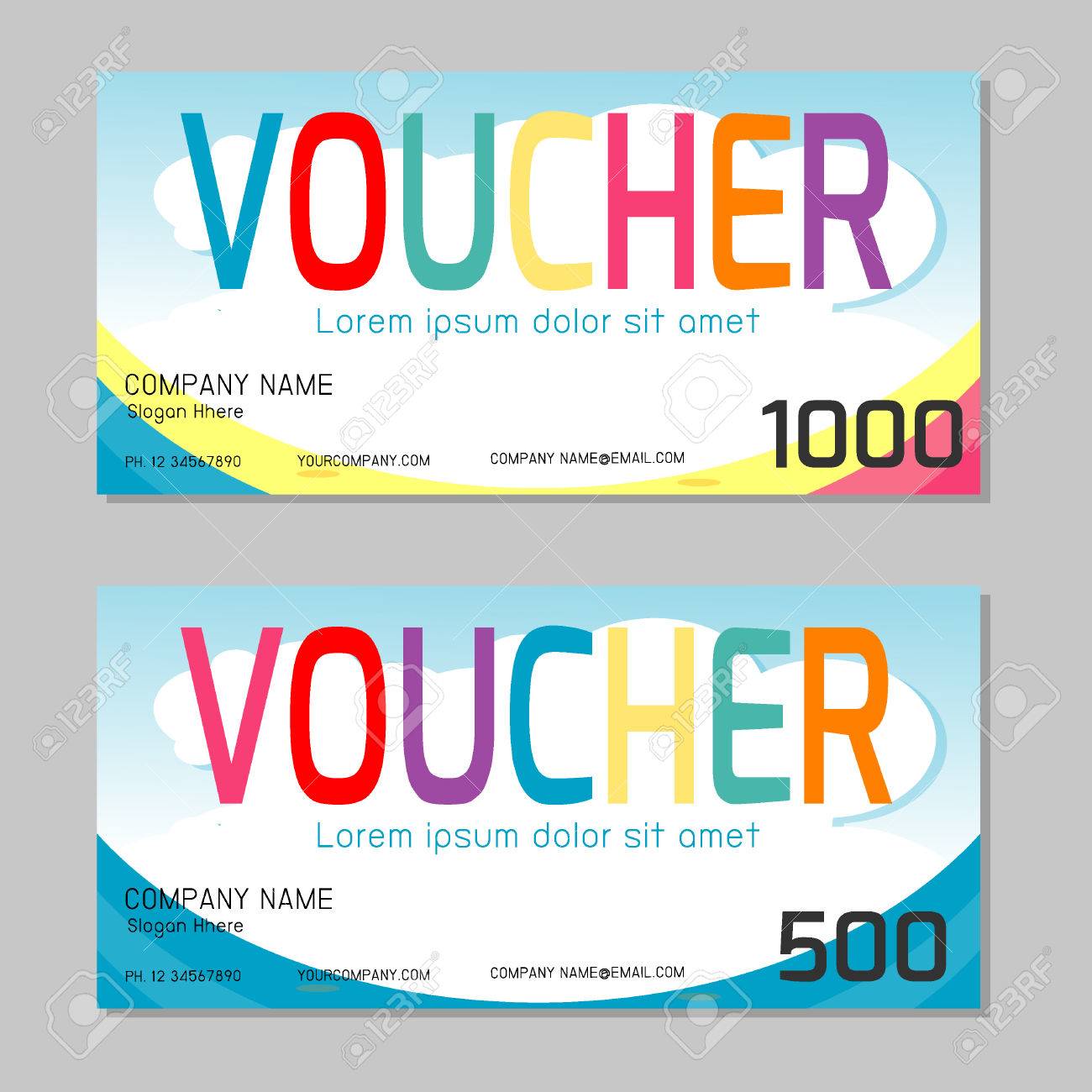 gift voucher template and modern pattern voucher template with
