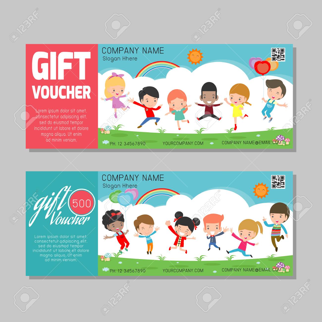 Gift Voucher Template And Modern Pattern. Kids Concept. Voucher Regarding Kids Gift Certificate Template Gift Voucher Template And Modern Pattern. Kids Concept. Voucher Regarding Kids Gift Certificate Template