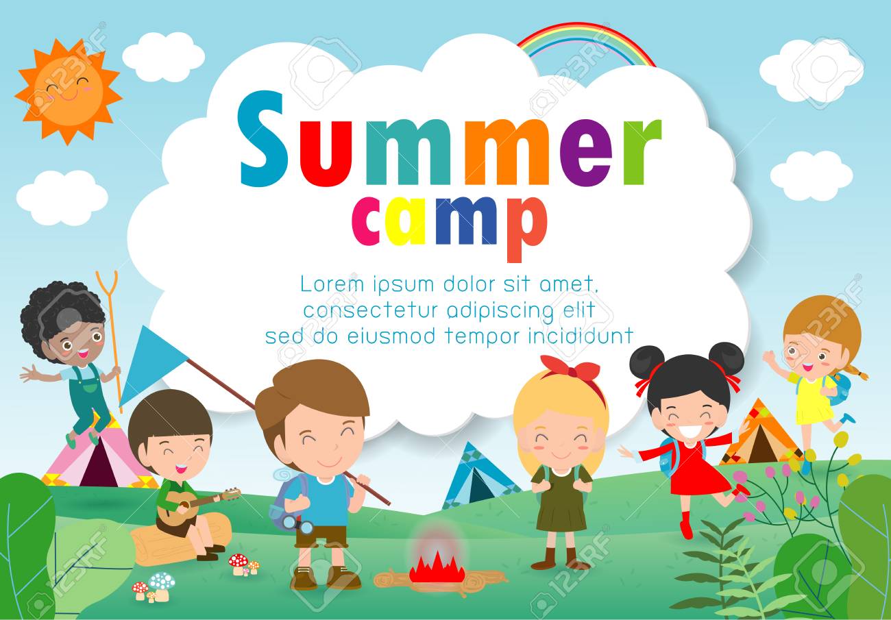 kids summer camp education template for advertising brochure camping template