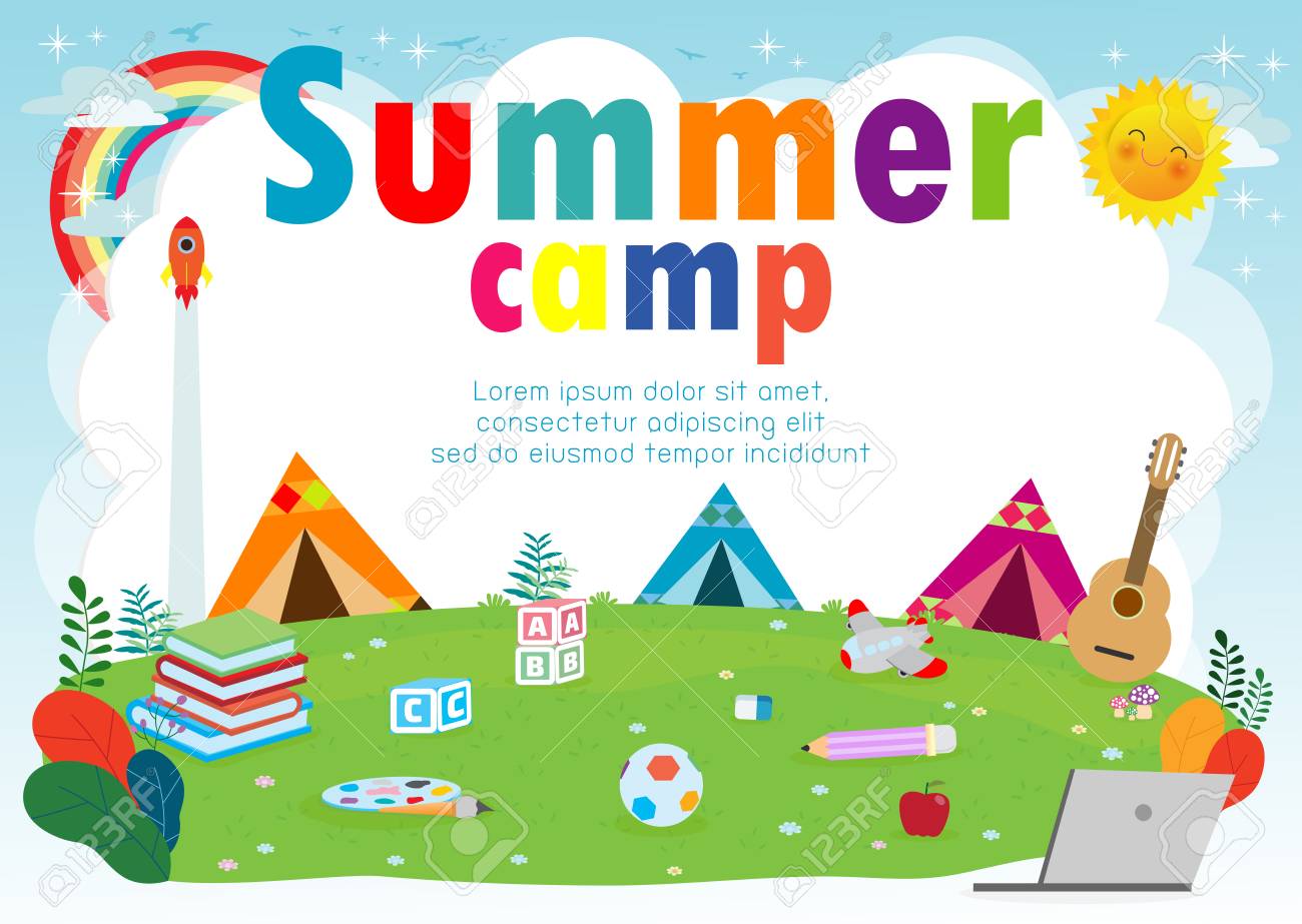 kids summer camp education template for advertising brochure camping template