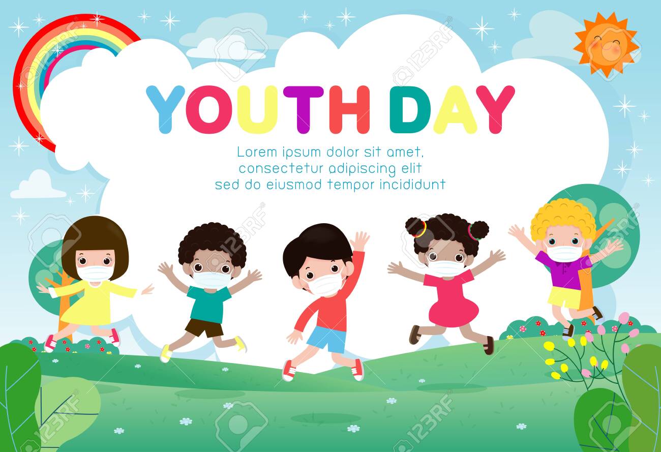 Happy Youth Day For New Normal Lifestyle Concept Template For Inside Youth Group Flyer Template Free