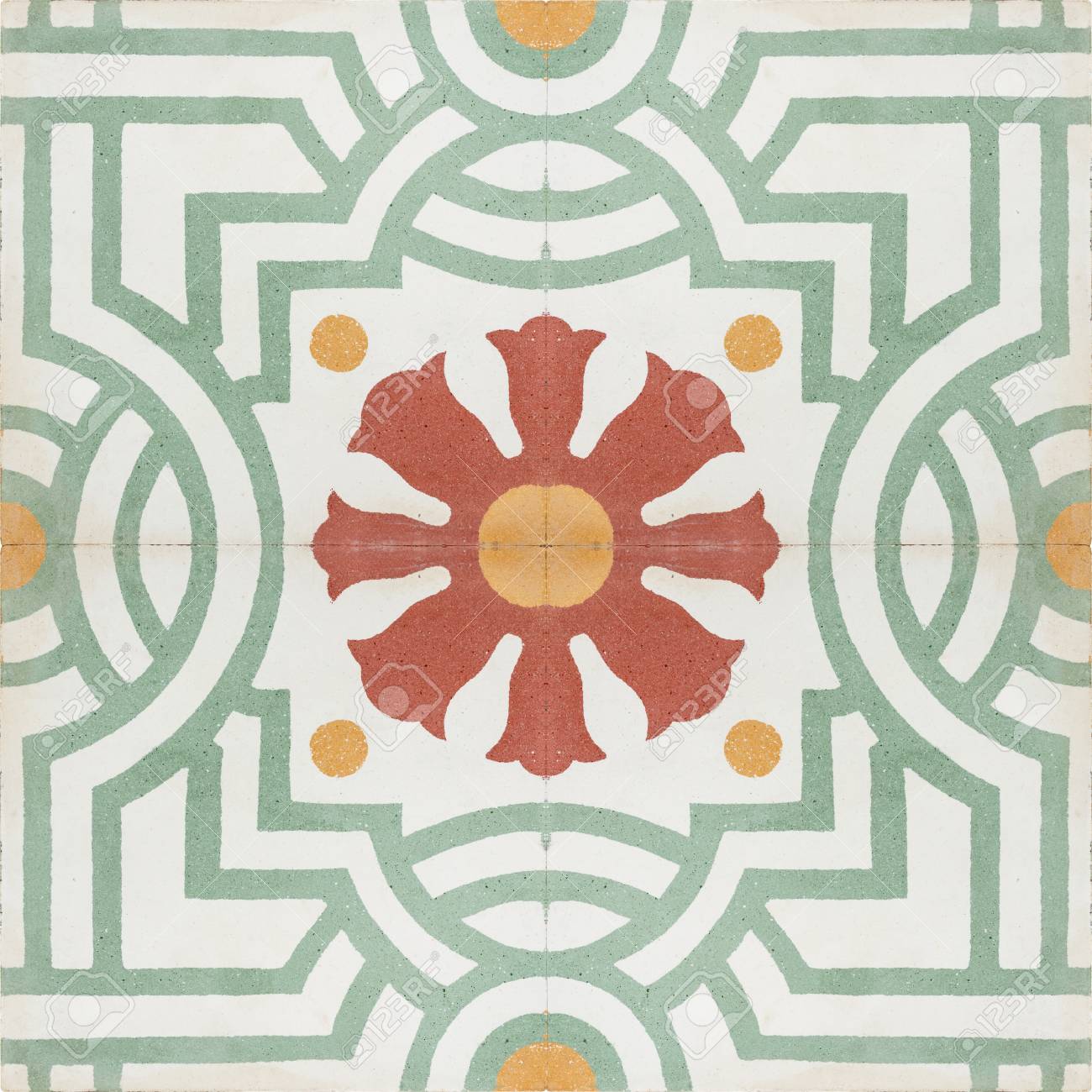 Vintage Style Floor Tile Pattern Texture And Background Stock Photo