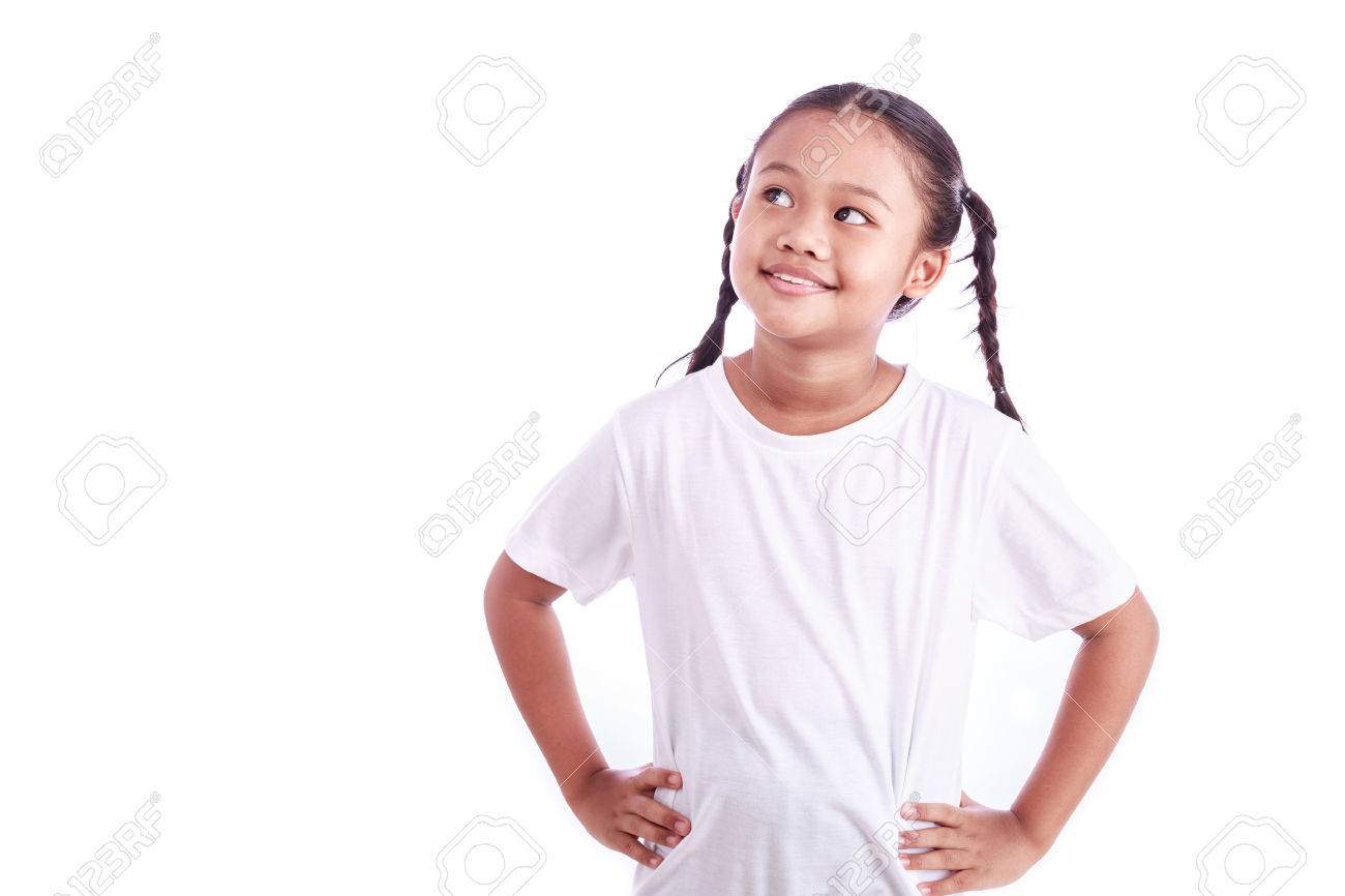Portrait of young Asian girl isolated on white background - 55439127 Portrait of young Asian girl isolated on white background - 55439127