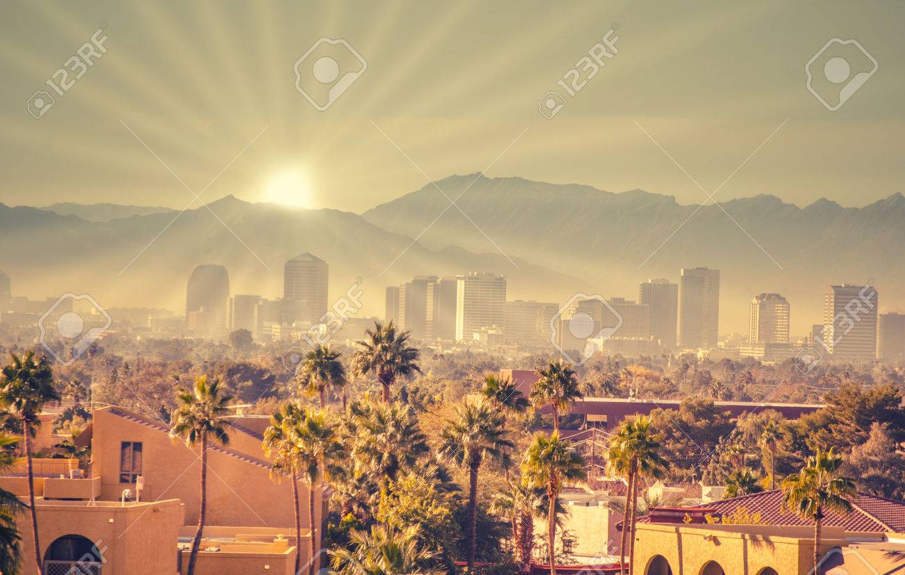 Morning Sunrise In Phoenix, Az,USA Stock Photo, Picture and