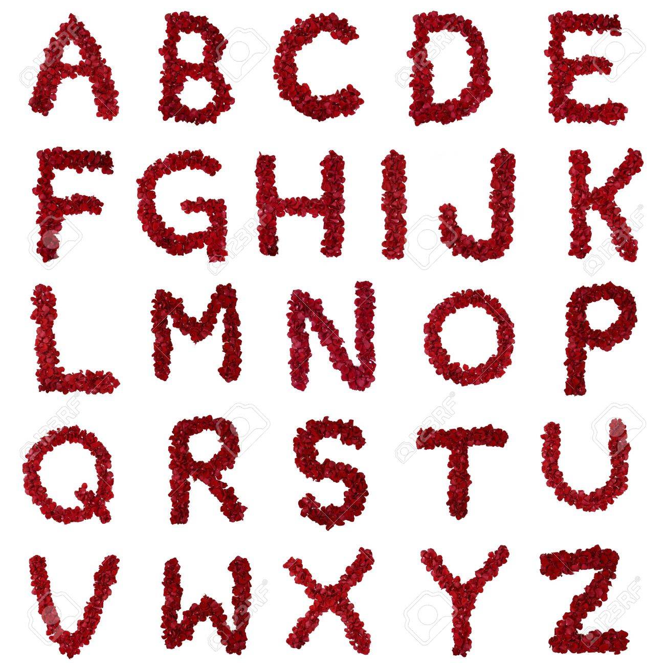 every letter in the alphabet made with rose petals stock photo letter in alphabet