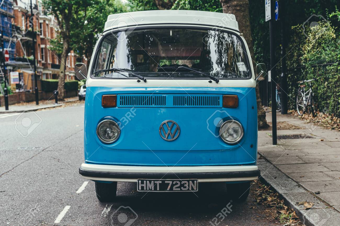 blue hippie van