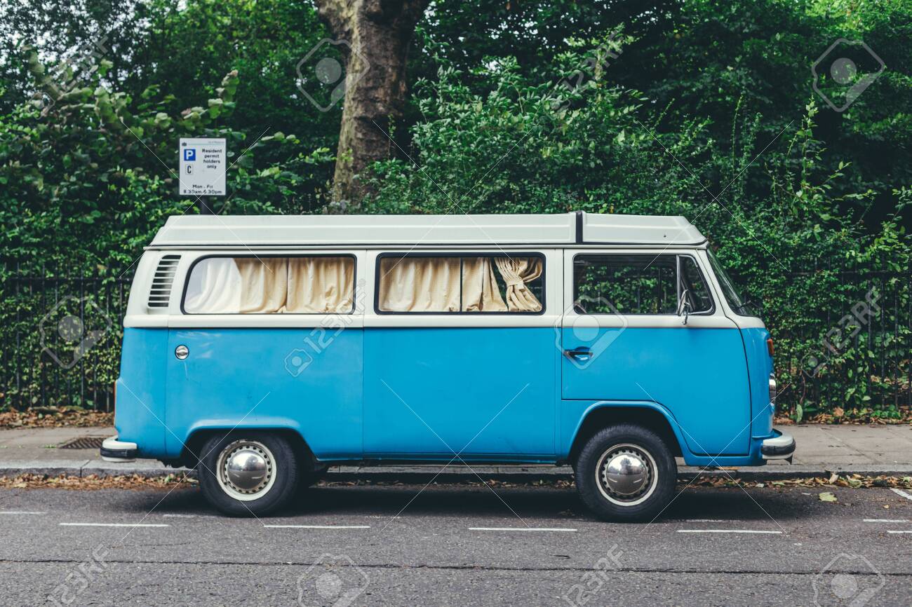 blue hippie van