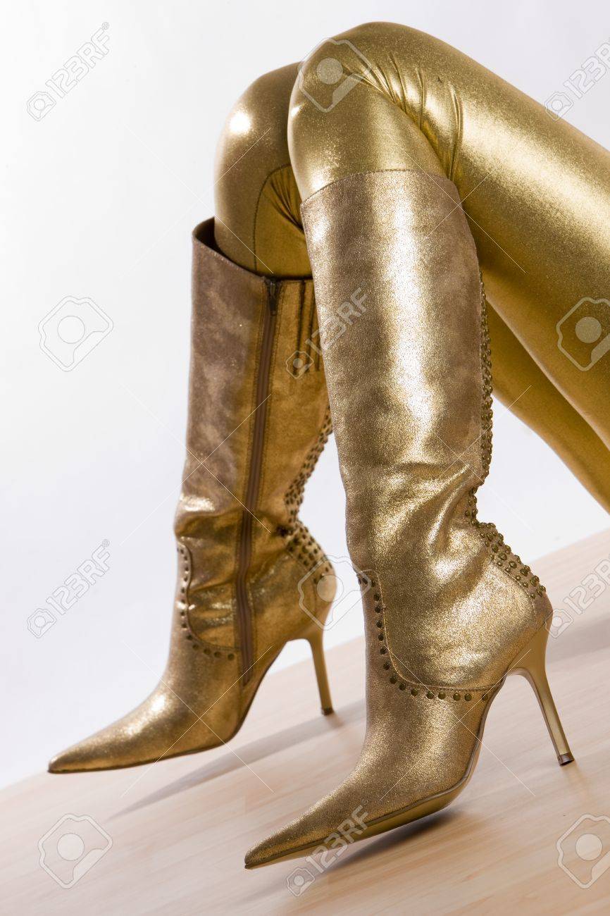 gold boots