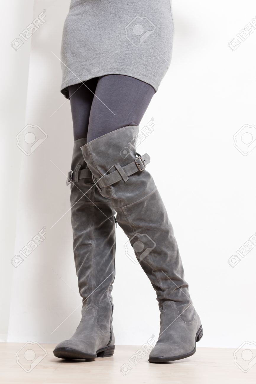 botte grise femme