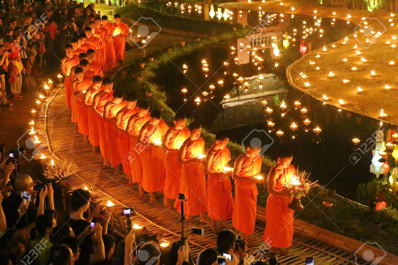 Loy Krathong Festival At Wat Pan Tao Chiang Mai Thailand November Stock Photo Picture And Royalty Free Image Image 51840559