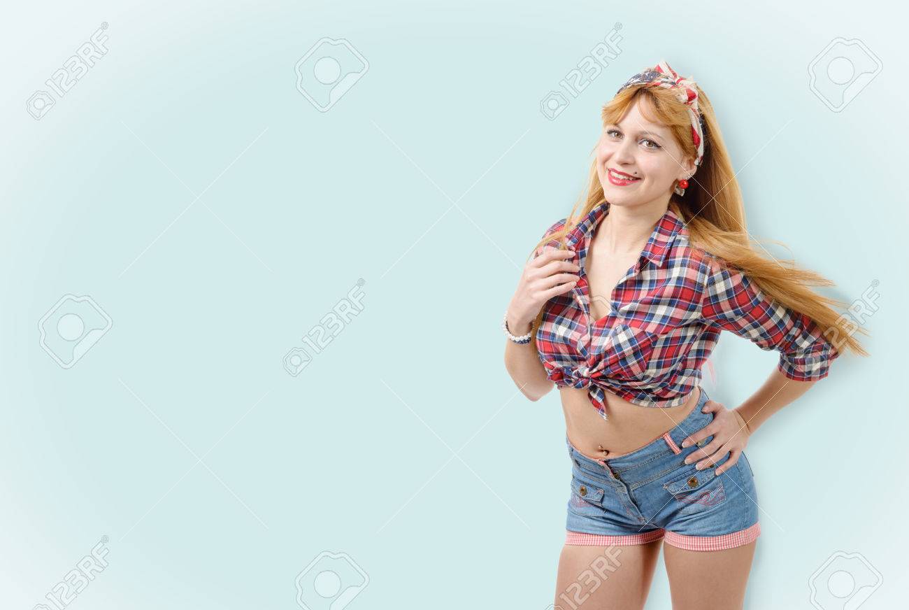 checkered jean shorts