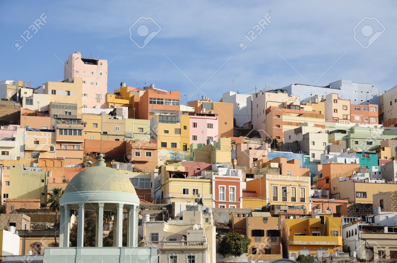 Colorful Houses In Las Palmas De Gran Canaria Spain Stock Photo Picture And Royalty Free Image Image