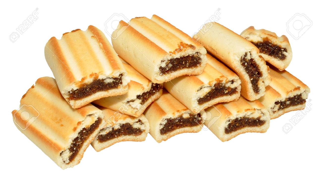 A Pile Of Tasty Fig Rolls, Isolated On A White Background Stock Photo, Picture And Royalty Free Image. Image 24948489.