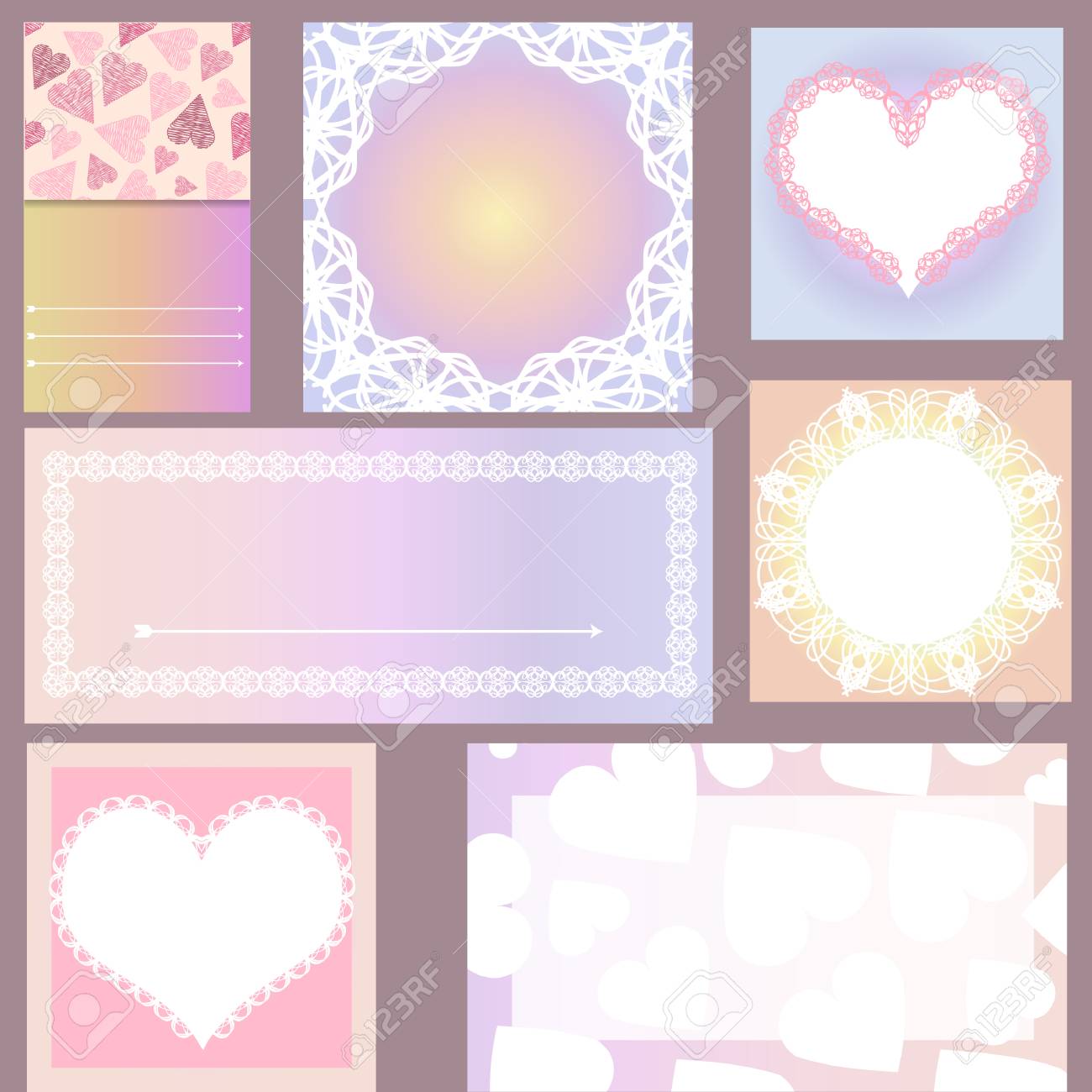 set of templates for cards wedding birthday invitations with heart shaped cards templates