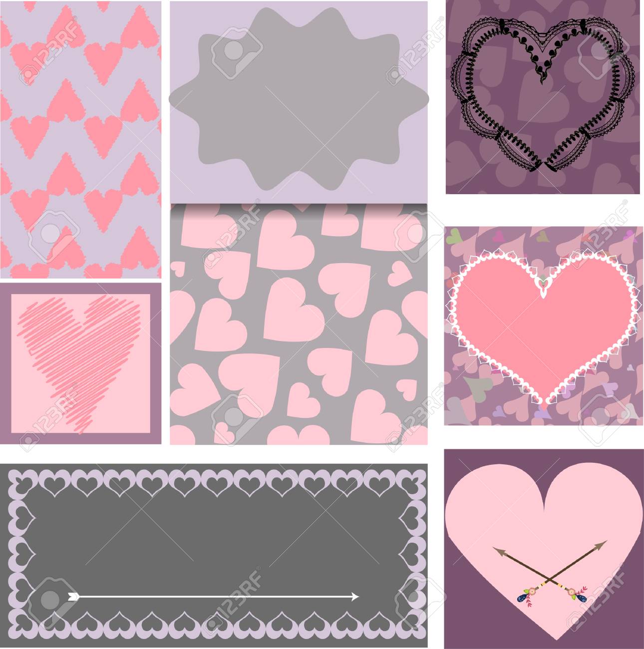 set of templates for cards valentines day wedding birthday