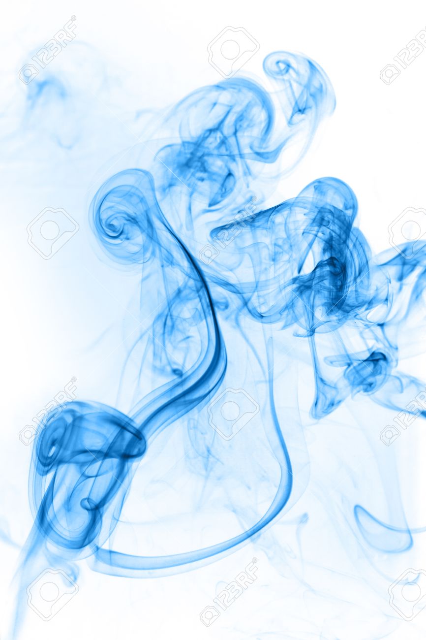 白い背景の青い煙フリー フォーム パターン の写真素材 画像素材 Image
