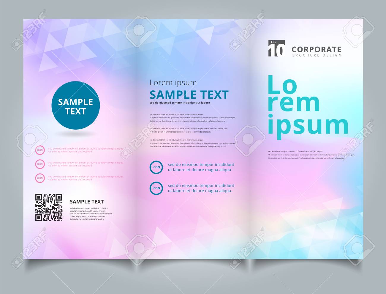 template brochure layout design abstract white triangles geometric white brochure