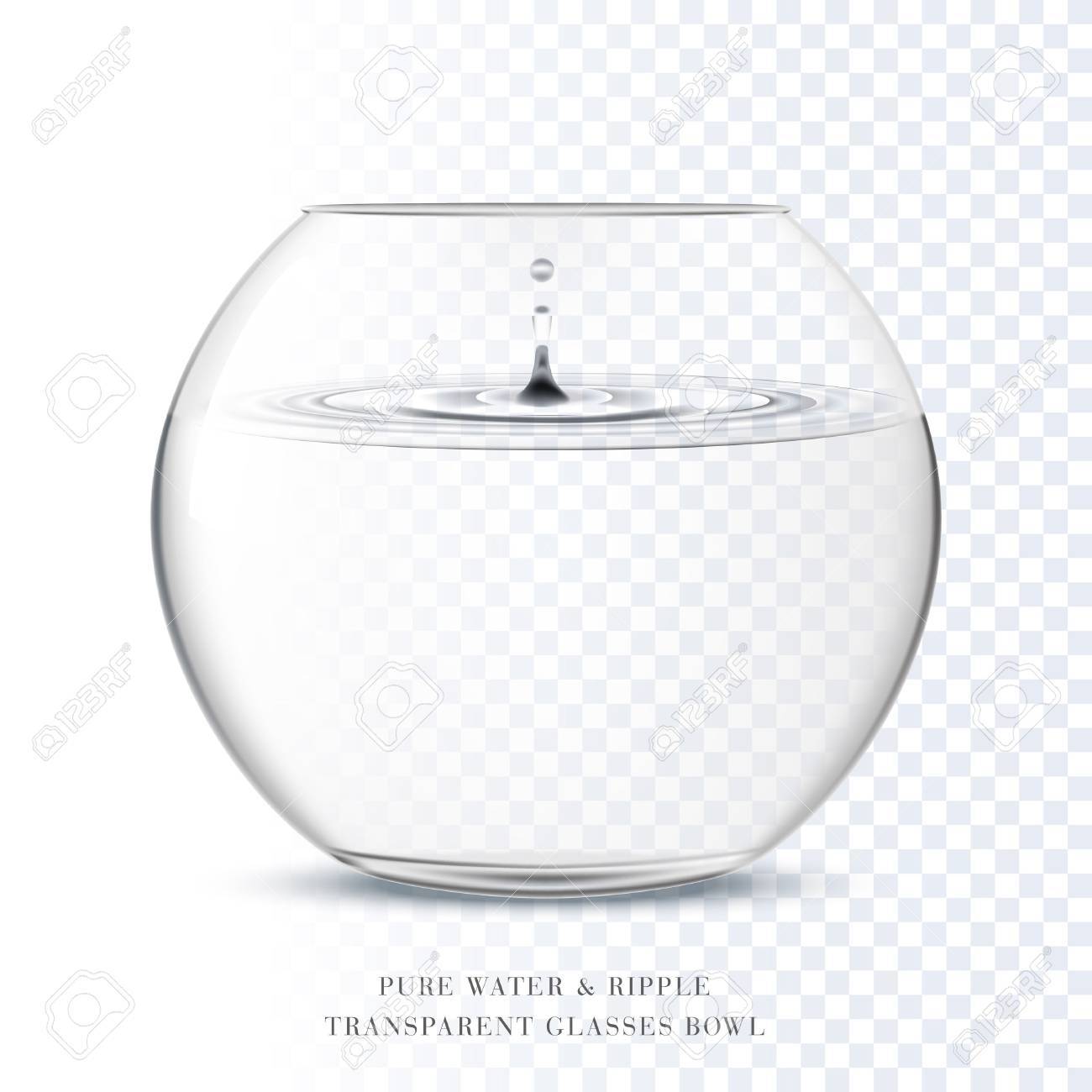 투명 유리 그릇 및 순수 물 리플 투명 Backround 로열티 무료 사진, 그림, 이미지 그리고 스톡포토그래피. Image  65741725