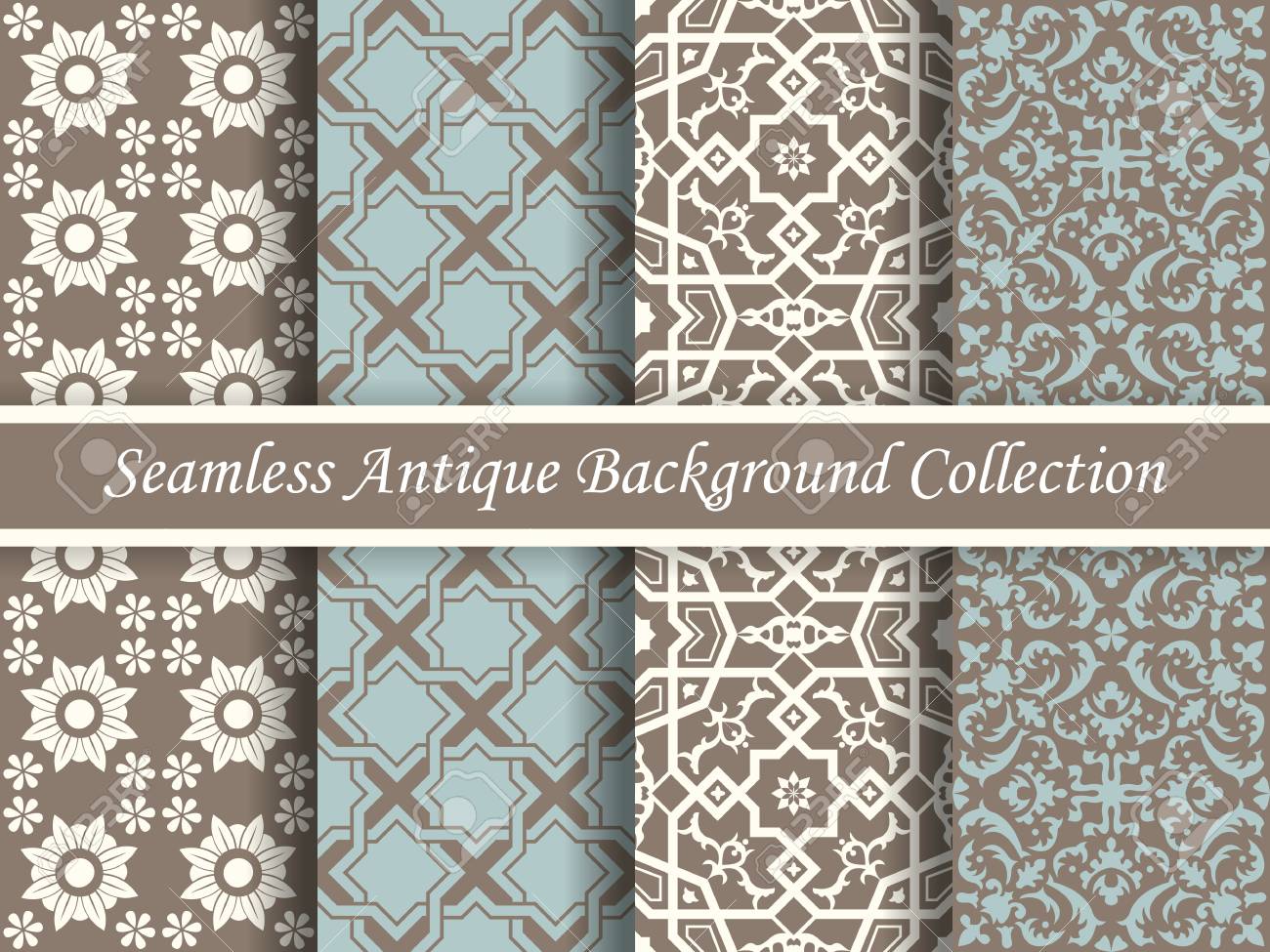 アンティーク レトロな抽象パターン セットのコレクションは 壁紙 Web ページの背景テクスチャを使用できます のイラスト素材 ベクタ Image
