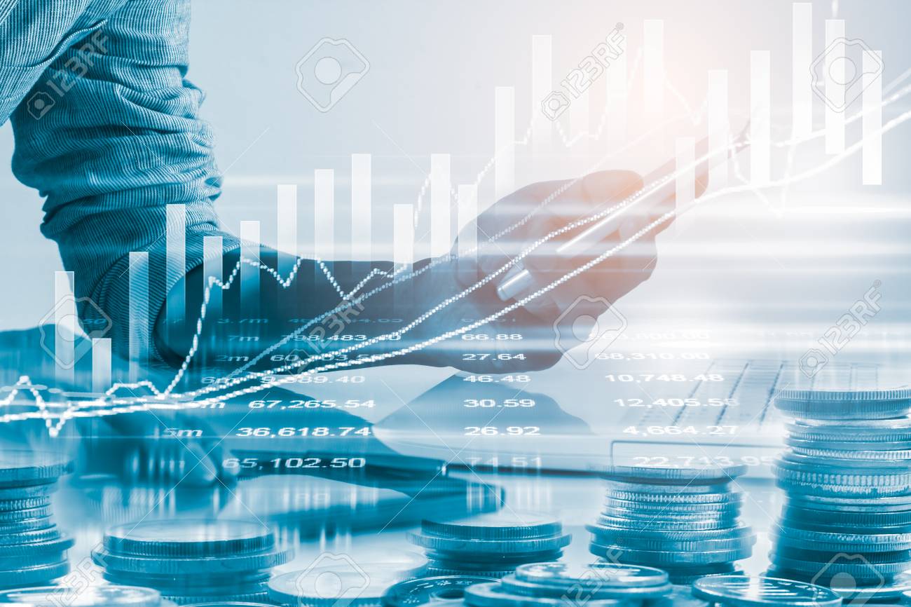 Business man on stock market financial trade indicator background. Man analysis stock market financial trade indices on LED. Double exposure of business man trade on stock market financial concept. - 93249563 Business man on stock market financial trade indicator background. Man analysis stock market financial trade indices on LED. Double exposure of business man trade on stock market financial concept. - 93249563