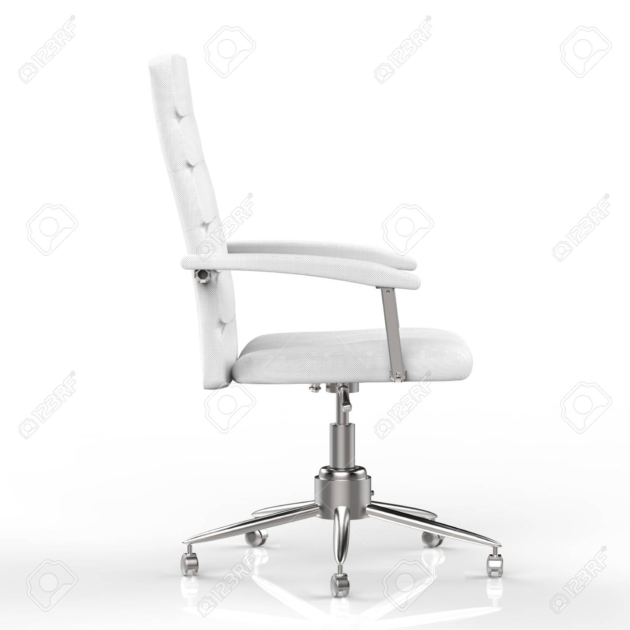 Silla De Oficina Blanca De Representación 3D Sobre Fondo Blanco ... Silla De Oficina Blanca De Representación 3D Sobre Fondo Blanco ...