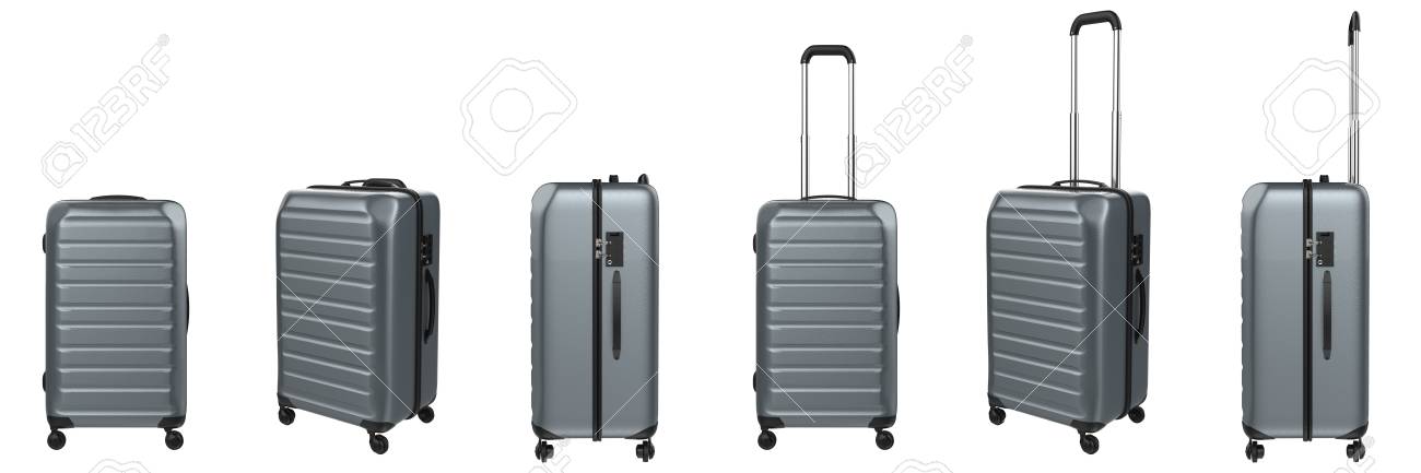 grey hard case suitcase