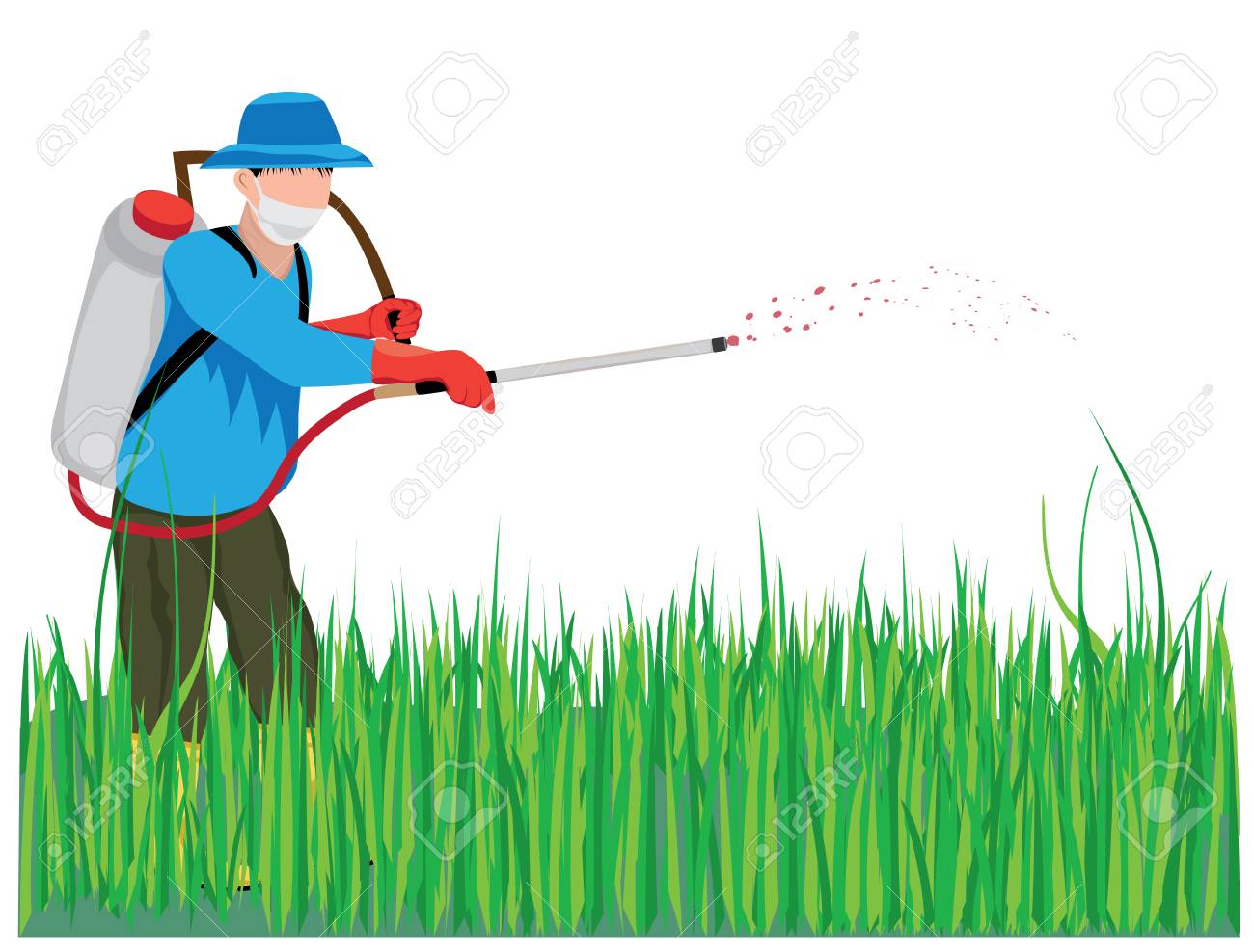gardener sprays grass vector design royalty free cliparts vectors free grass vector