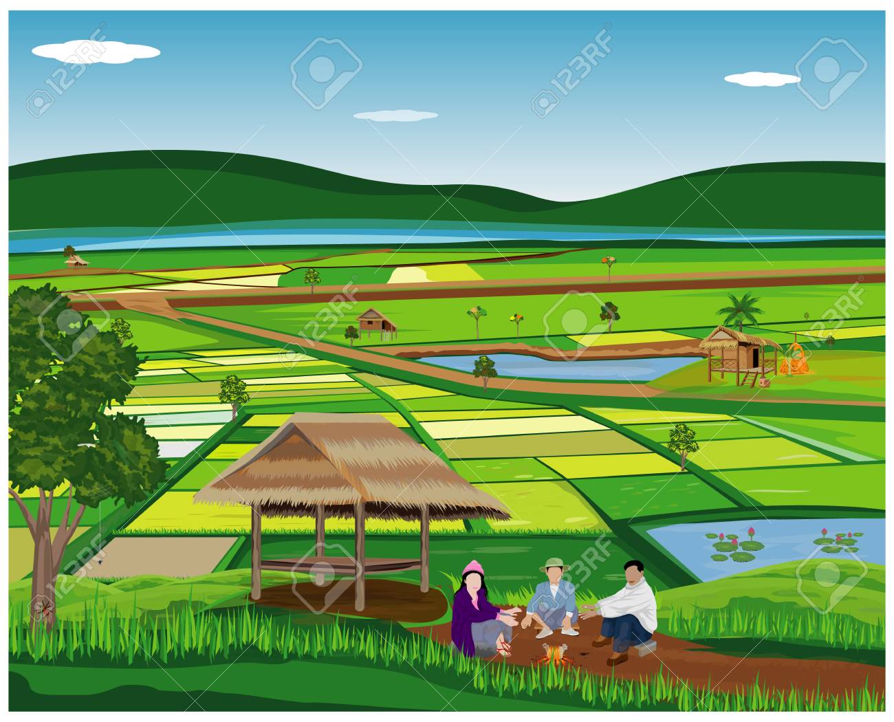 Three Cartoon Shape In Paddy Field Vector Design Royalty Free SVG, Cliparts, Vectors, And Stock Illustration. Image 116067333. Three Cartoon Shape In Paddy Field Vector Design Royalty Free SVG, Cliparts, Vectors, And Stock Illustration. Image 116067333.