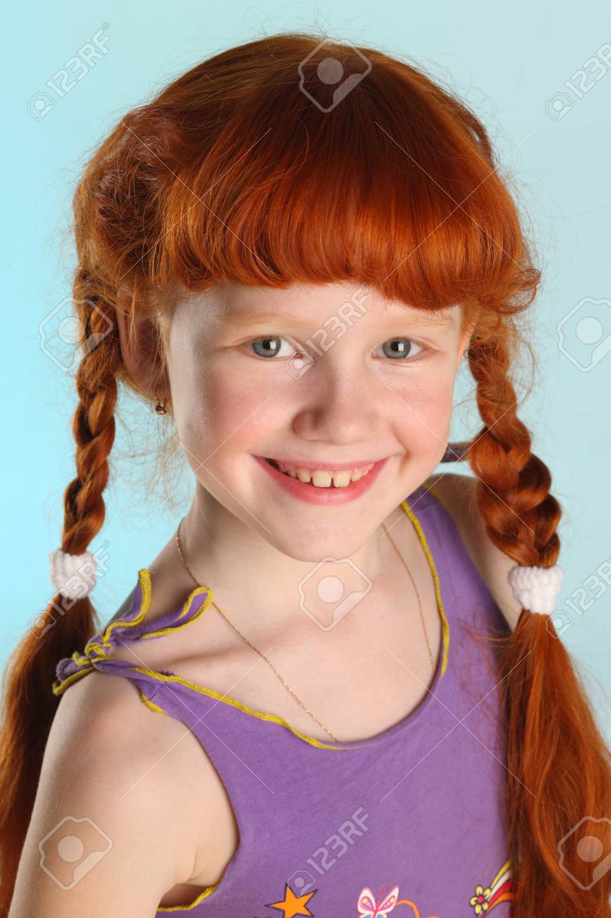 Close Up Portrait Of Beautiful Charming Little Redhead Girl Happy Attractive Child Posing In Close Up Portrait Of Beautiful Charming Little Redhead Girl Happy Attractive Child Posing In