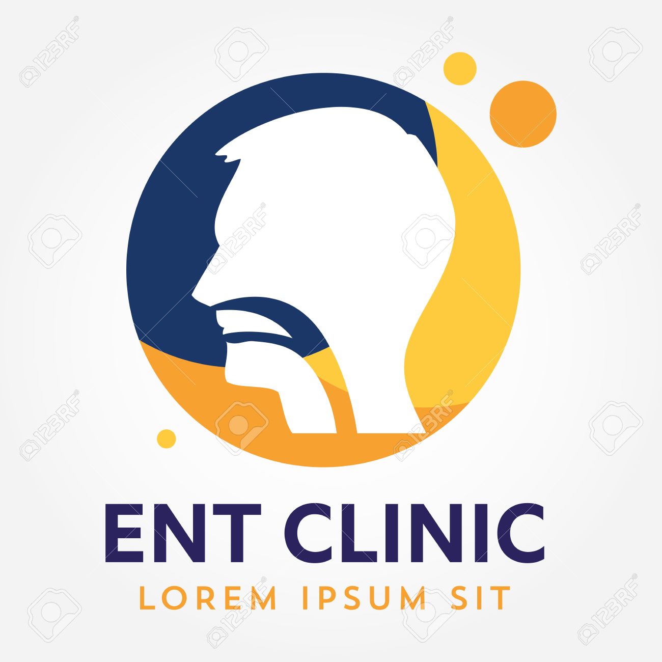 ent logo template head for ear nose throat doctor specialists