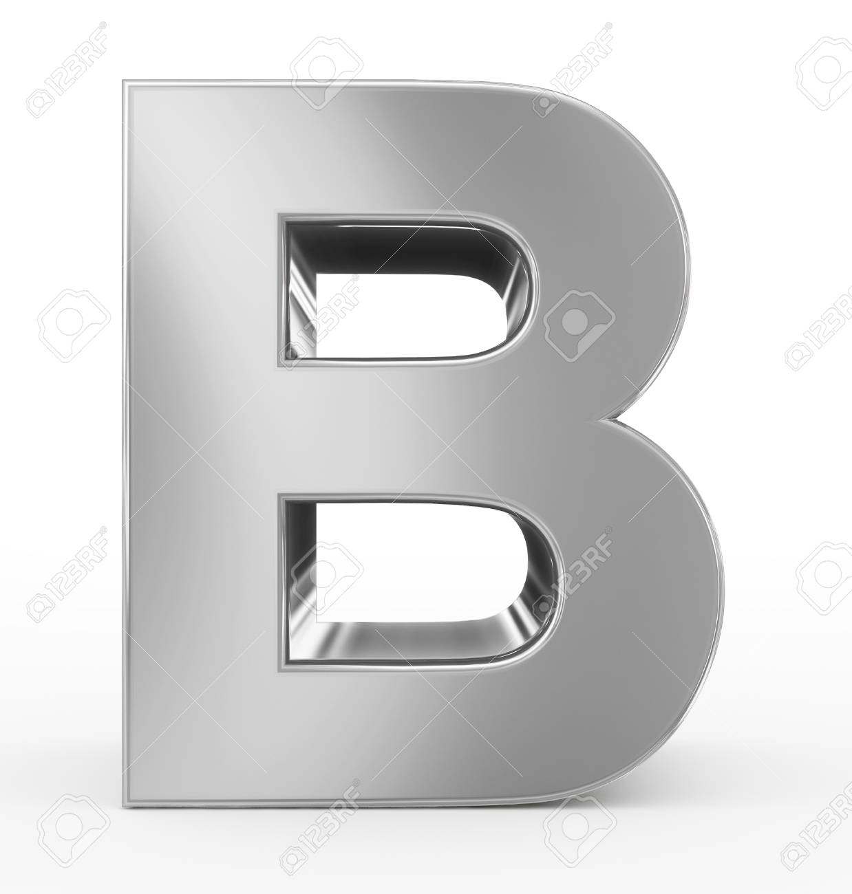 Letter B 3d Silver Isolated On White - 3d Rendering Stock Photo, Picture  And Royalty Free Image. Image 93870300.