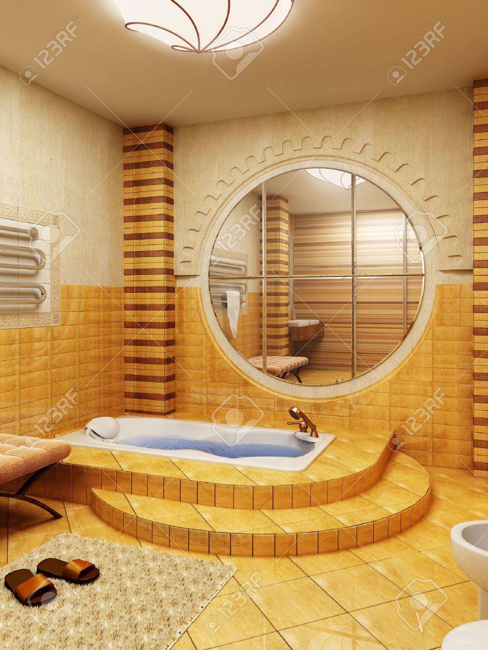 Rendu 3d De L\'intérieur De Salle De Bains Dans Le Modèle Du Maroc ... Rendu 3d De L\'intérieur De Salle De Bains Dans Le Modèle Du Maroc ...