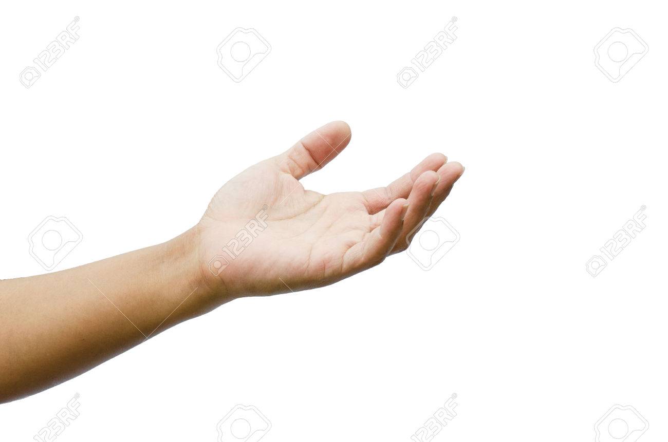 open hand for something isolated on a white background - 38105733 open hand for something isolated on a white background - 38105733