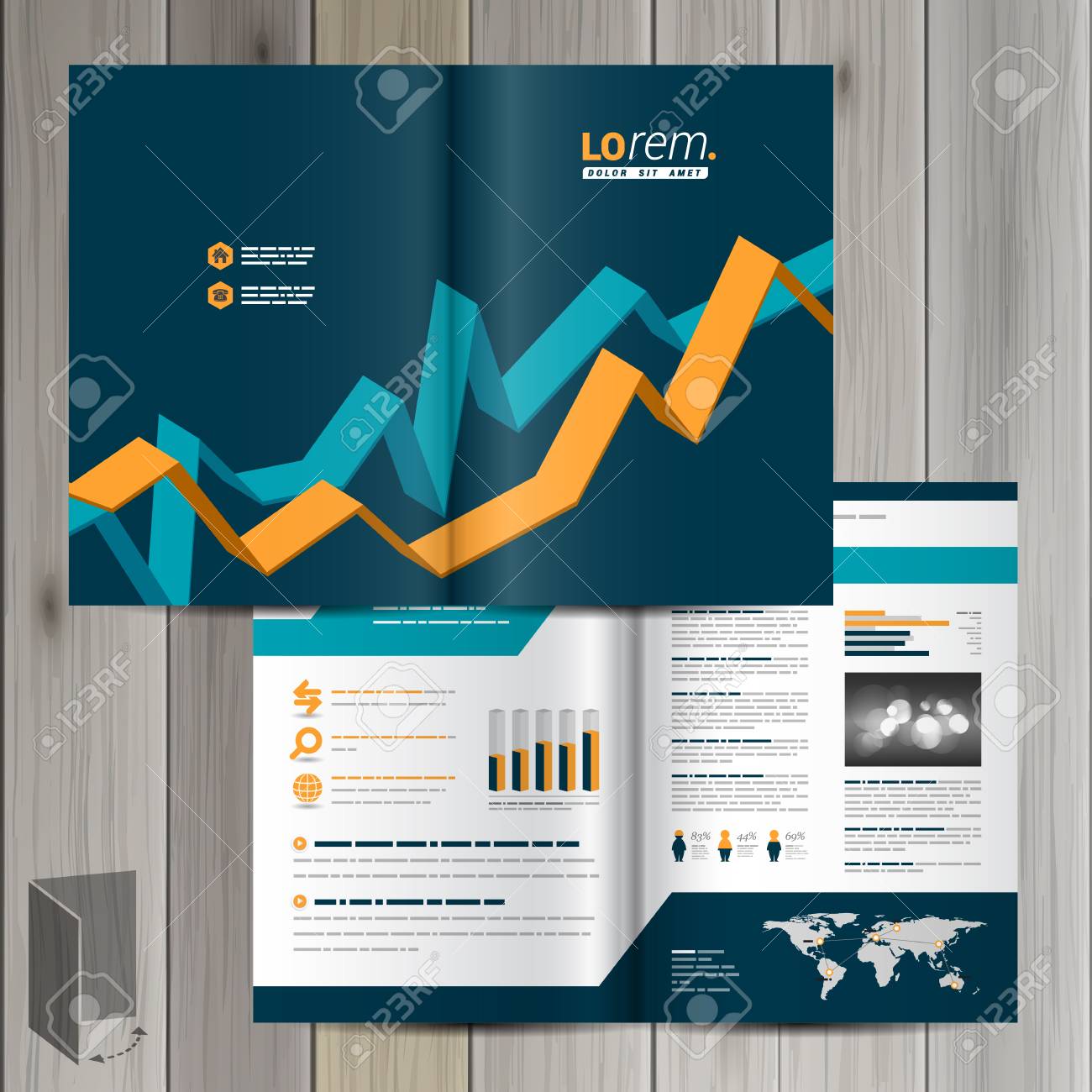 blue financial brochure template