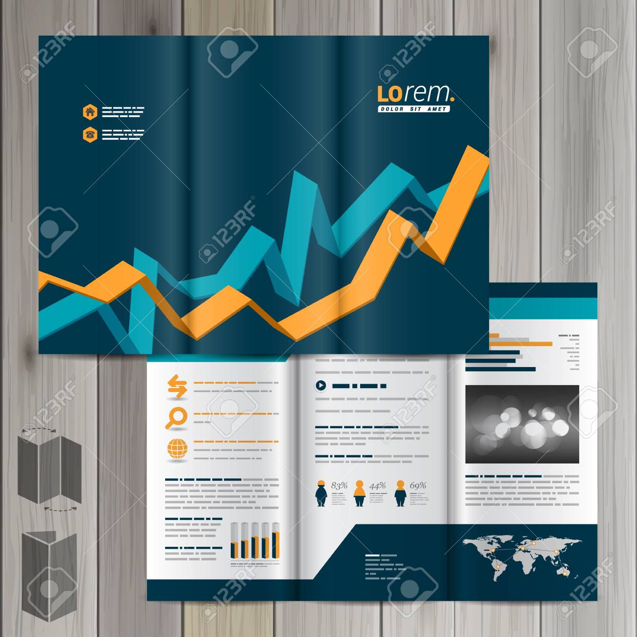 blue financial brochure template