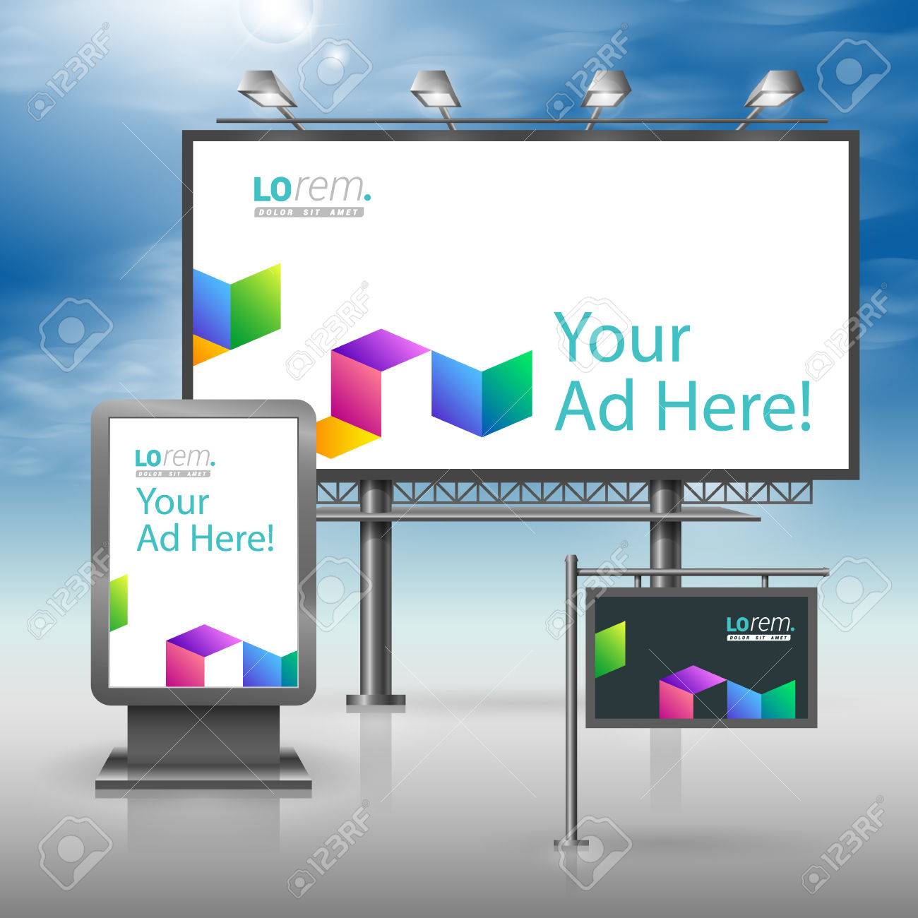 Schwarz Aussenwerbung Design Fur Corporate Identity Mit Farbe Geometrischen Muster Schreibzeug Lizenzfrei Nutzbare Vektorgrafiken Clip Arts Illustrationen Image