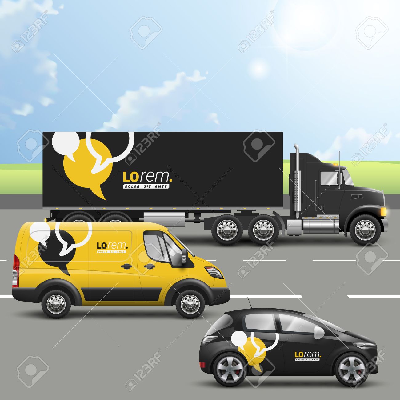 yellow and black van