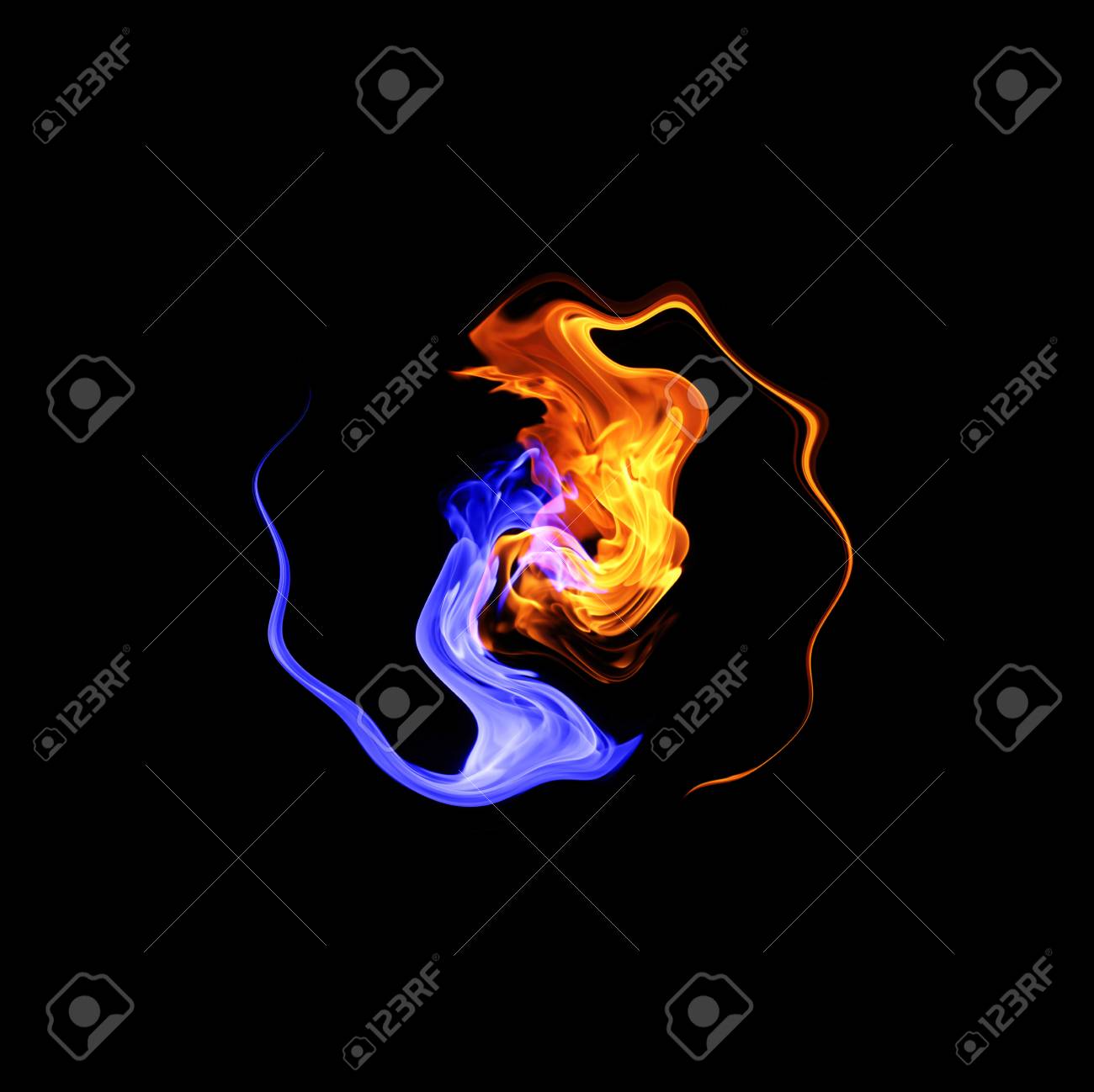 Simbolo De Yin Yang El Hielo Y El Fuego Fotos Retratos Imagenes