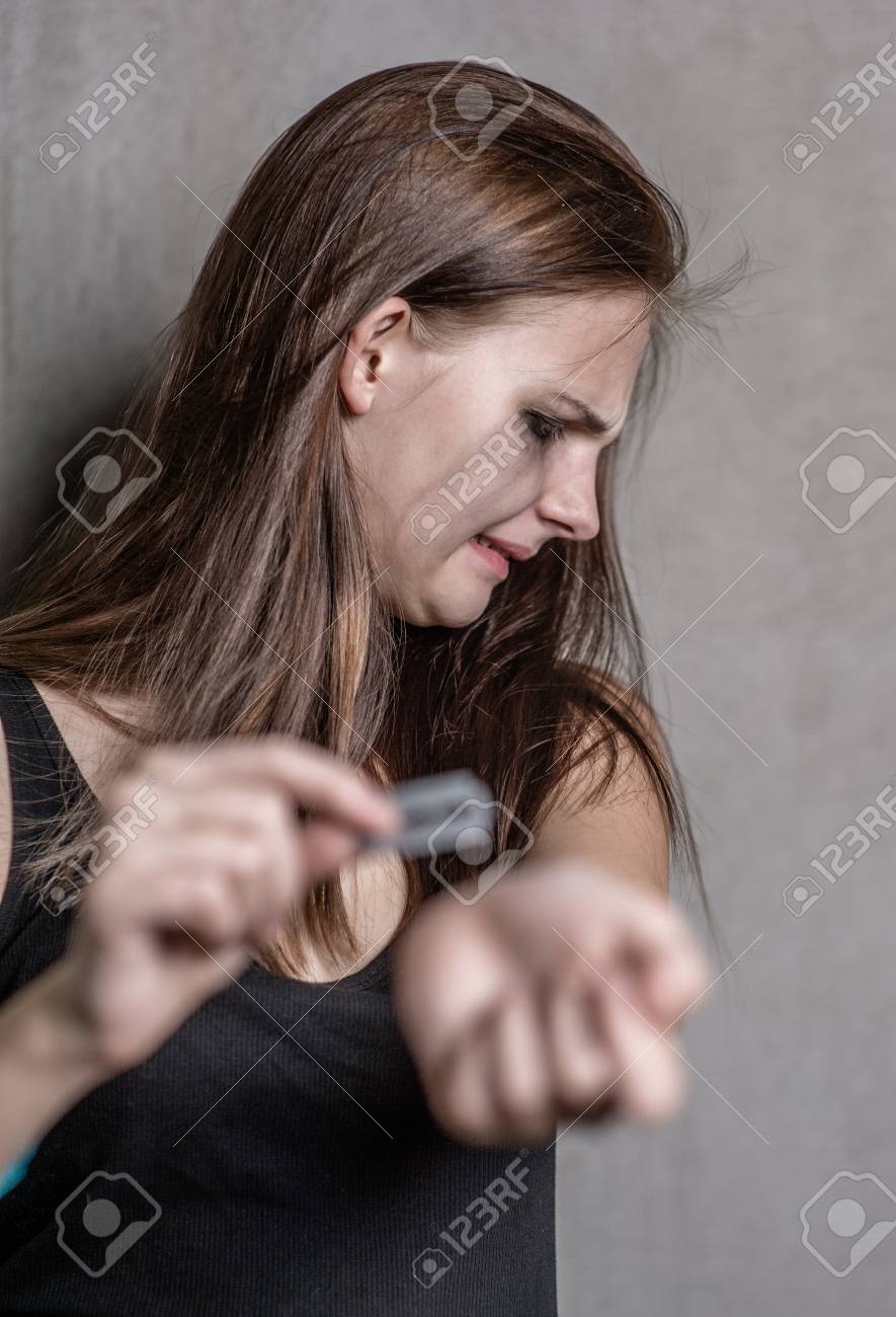 Teen Girl Cuts Veins On A Hand