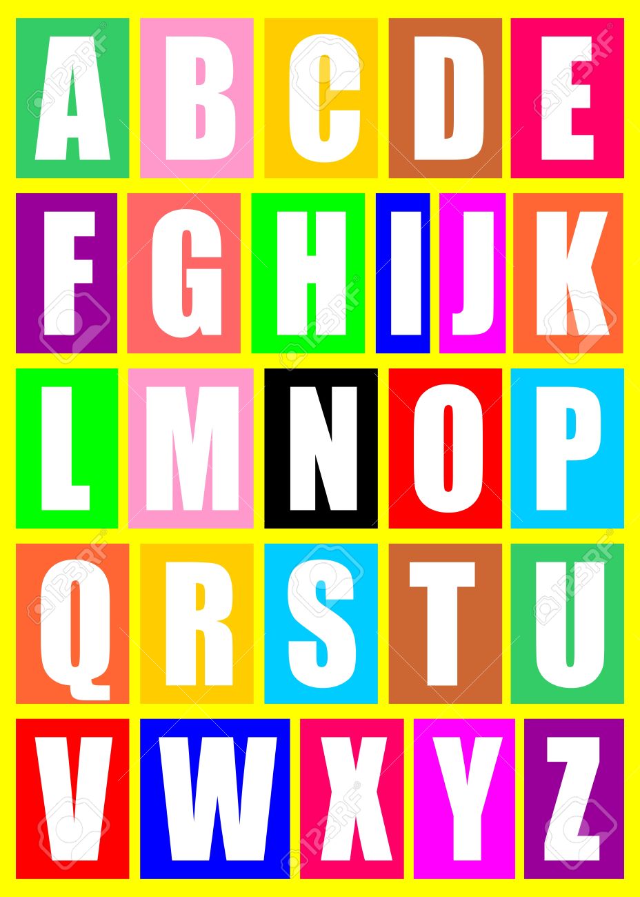 Lettre De L alphabet En Majuscule A Imprimer Lettres Majuscules De L'alphabet Dans Différentes Couleurs Clip Art Libres De Droits, Svg, Vecteurs Et Illustration. Image 21016965