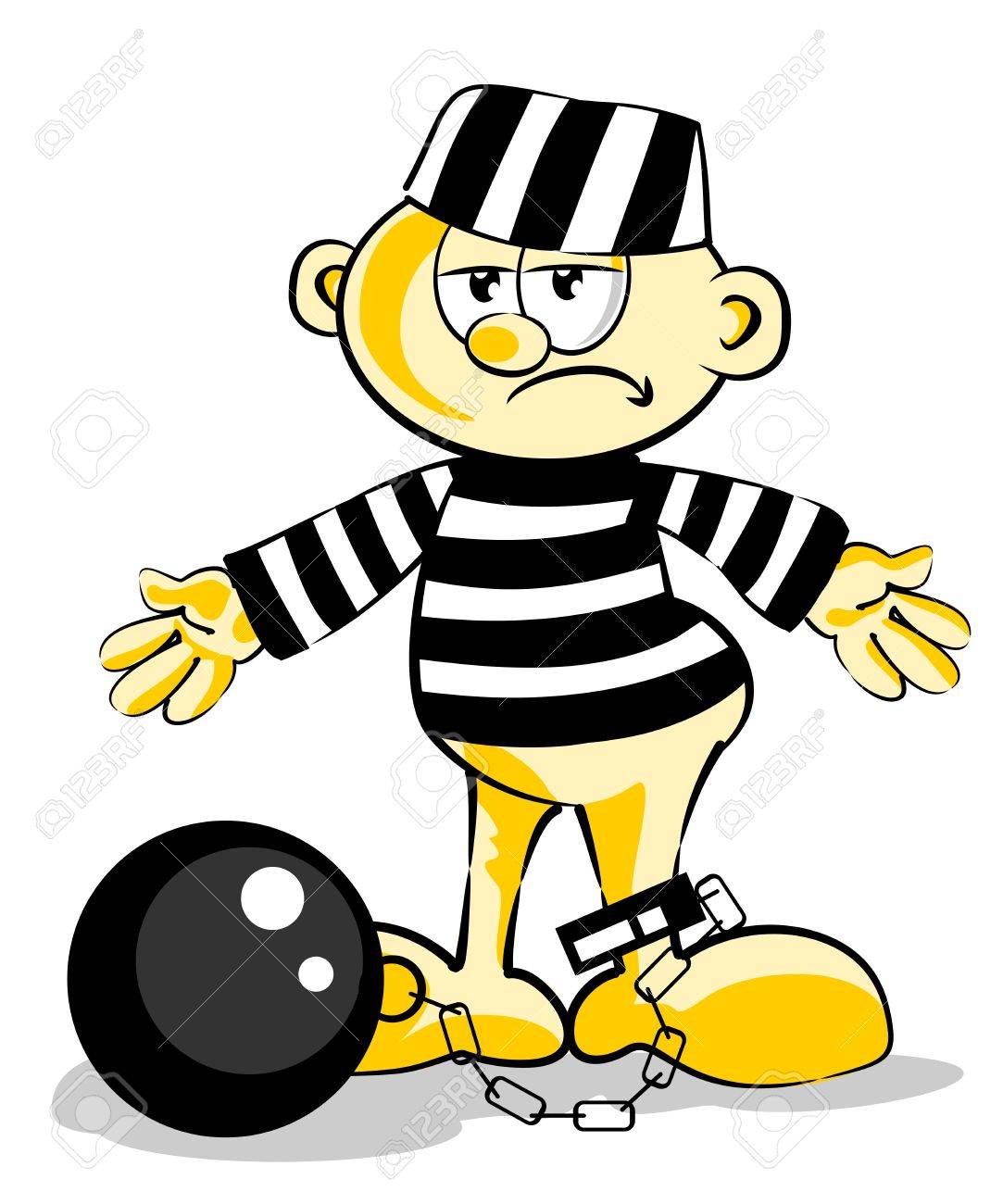 鉄球に連鎖囚人の概念図のイラスト素材 ベクタ Image