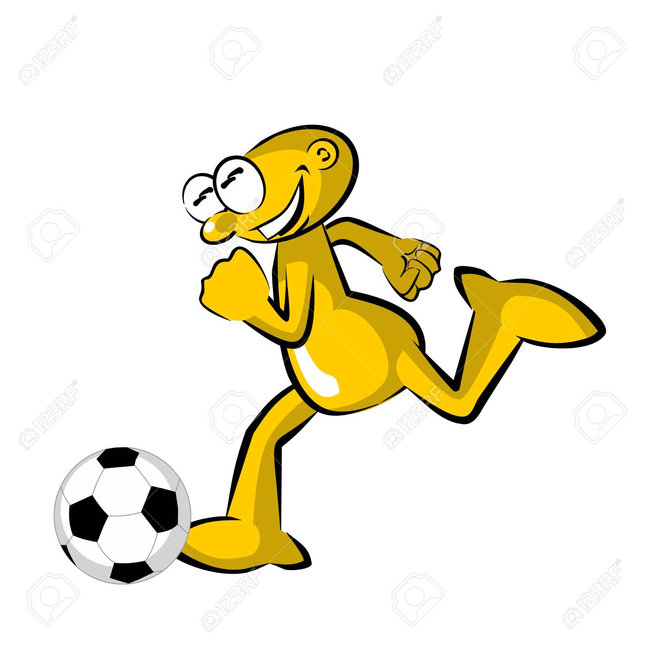 Joueur De Foot Drole Pratiquant Clip Art Libres De Droits Vecteurs Et Illustration Image