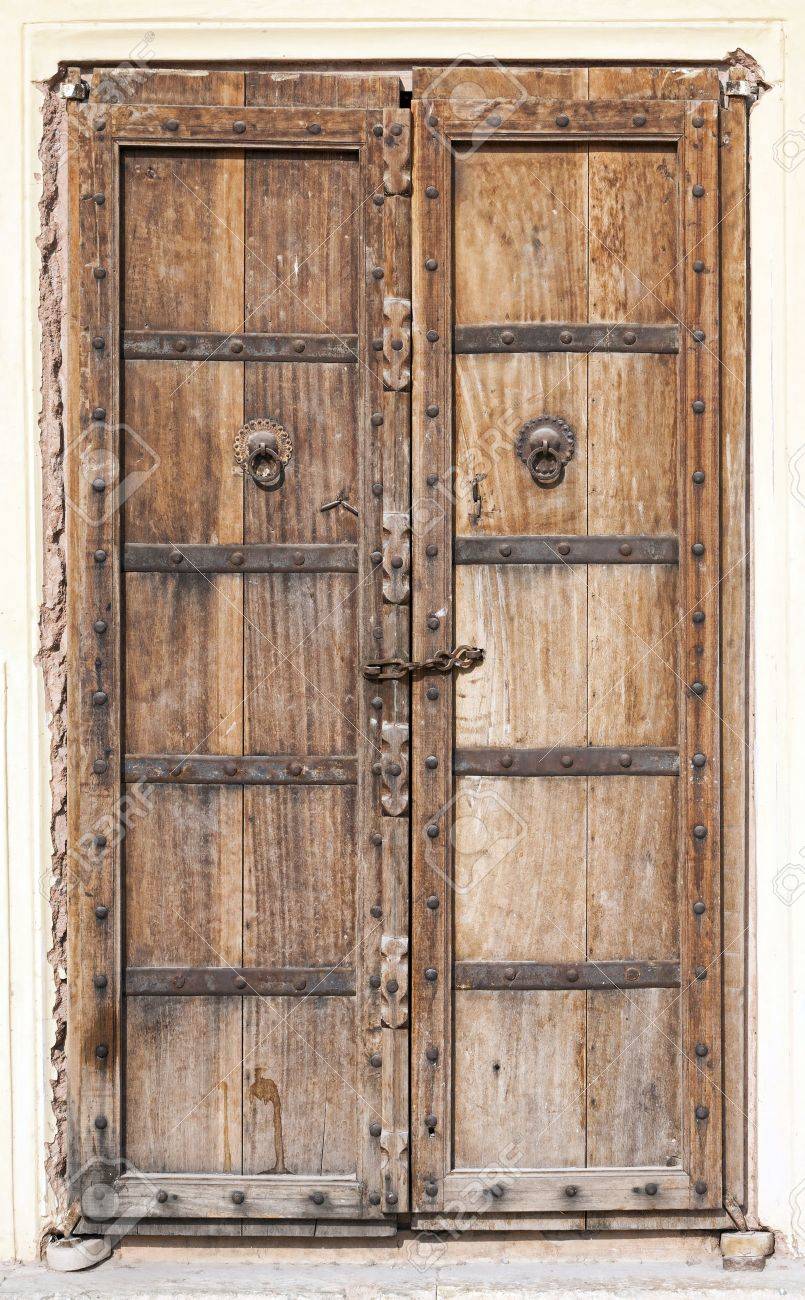 Old Wooden Door Rajasthan India Stock Photo Picture And Royalty