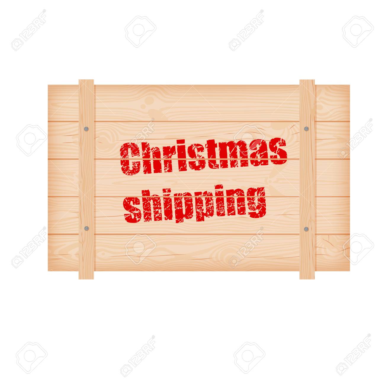 christmas wooden shipping box with knots cracks and nails and