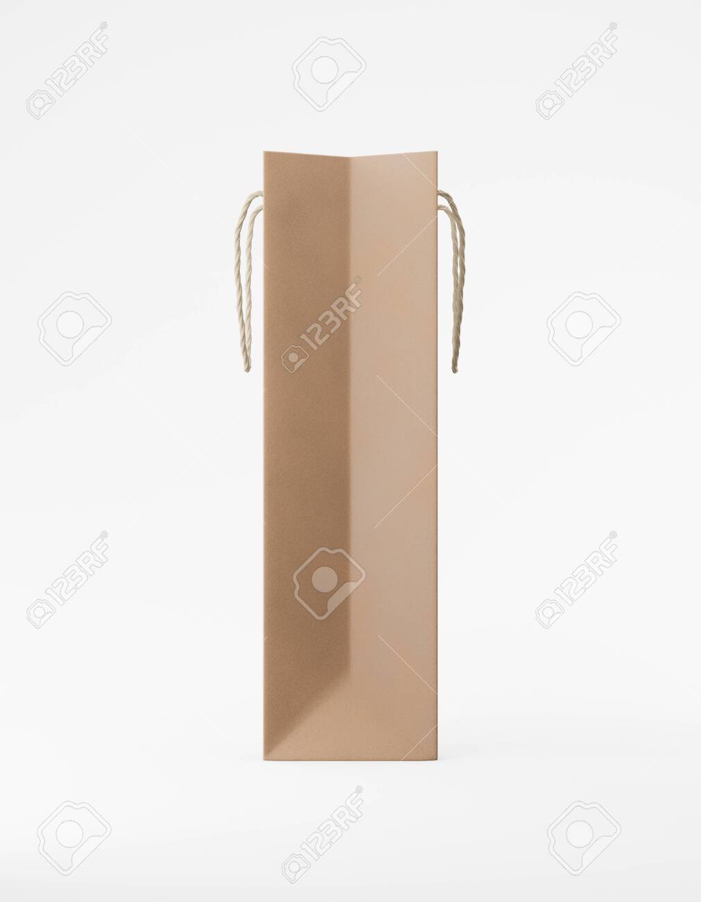 Download Eco Packaging Mockup Bag Kraft Paper With Handle Side Tall Narrow Stock Photo Picture And Royalty Free Image Image 133390699 PSD Mockup Templates