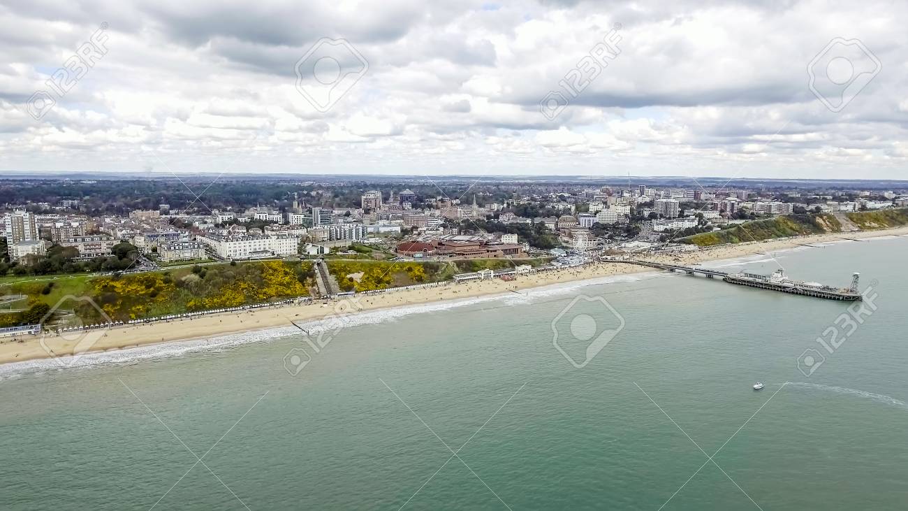 Beautiful Aerial View Photo of Bournemouth Pier Cityscape at Beach feat. Sea Front and Coast in England UK - 91033967 Beautiful Aerial View Photo of Bournemouth Pier Cityscape at Beach feat. Sea Front and Coast in England UK - 91033967